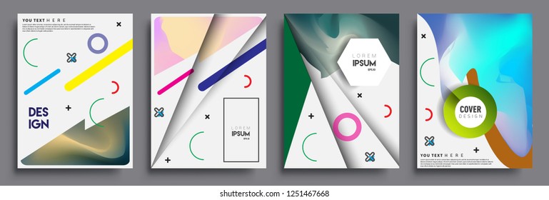 Modern abstract covers set. Cool gradient shapes composition, vector covers design.