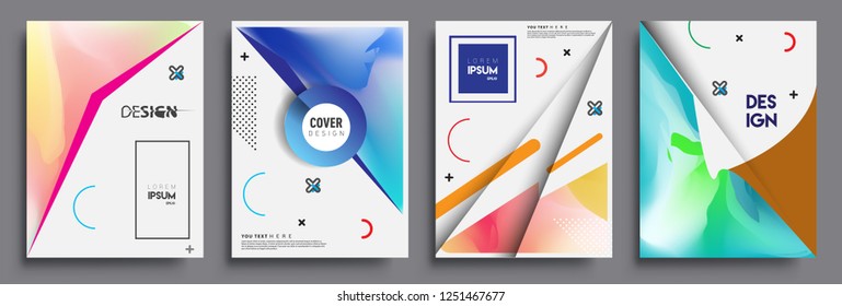 Modern abstract covers set. Cool gradient shapes composition, vector covers design.