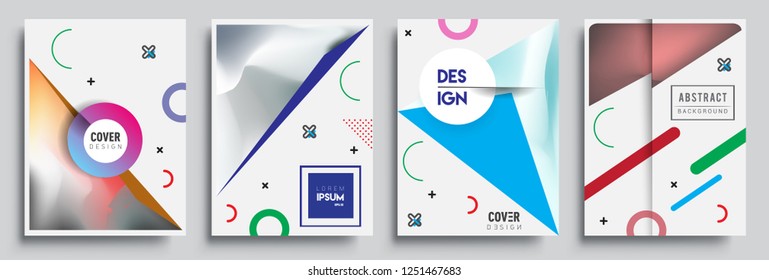 Modern abstract covers set. Cool gradient shapes composition, vector covers design.