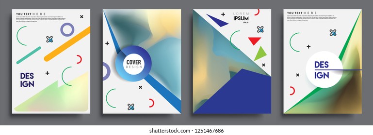 Modern abstract covers set. Cool gradient shapes composition, vector covers design.