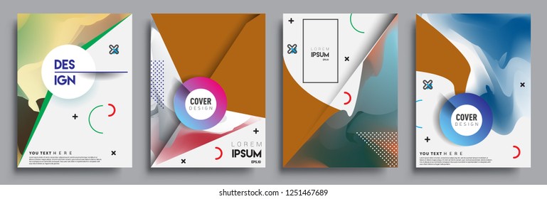 Modern abstract covers set. Cool gradient shapes composition, vector covers design.