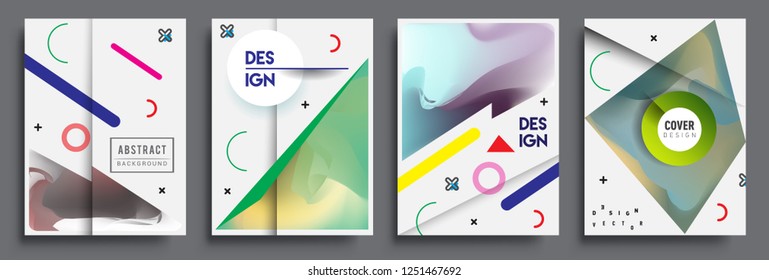 Modern abstract covers set. Cool gradient shapes composition, vector covers design.