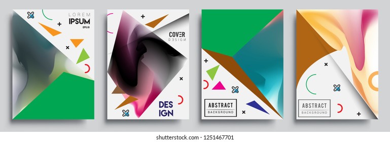 Modern abstract covers set. Cool gradient shapes composition, vector covers design.