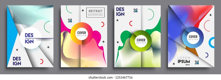 Modern abstract covers set. Cool gradient shapes composition, vector covers design.