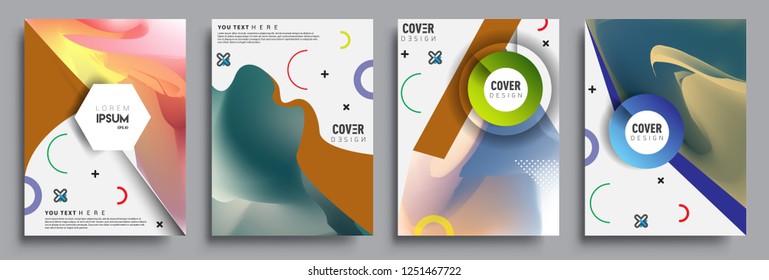 Modern abstract covers set. Cool gradient shapes composition, vector covers design.