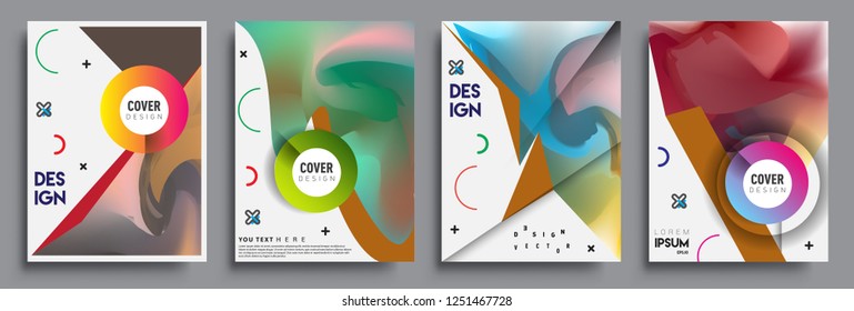 Modern abstract covers set. Cool gradient shapes composition, vector covers design.