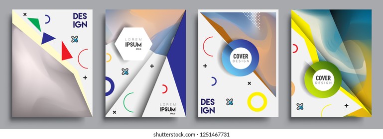 Modern abstract covers set. Cool gradient shapes composition, vector covers design.