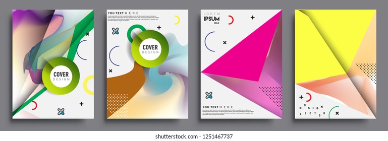 Modern abstract covers set. Cool gradient shapes composition, vector covers design.
