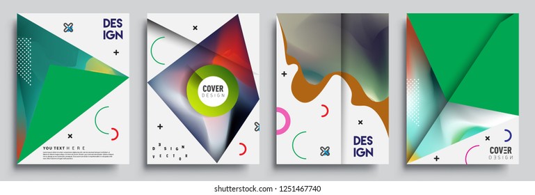 Modern abstract covers set. Cool gradient shapes composition, vector covers design.