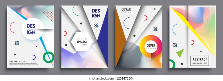Modern abstract covers set. Cool gradient shapes composition, vector covers design.