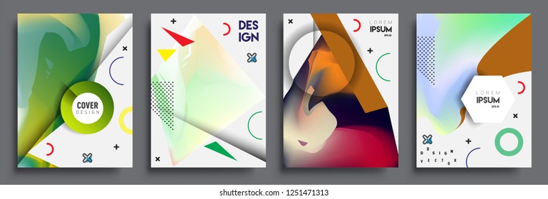 Modern abstract covers set. Cool gradient shapes composition, vector covers design.