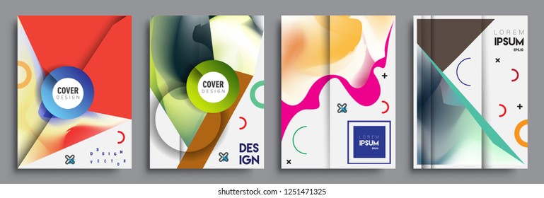 Modern abstract covers set. Cool gradient shapes composition, vector covers design.