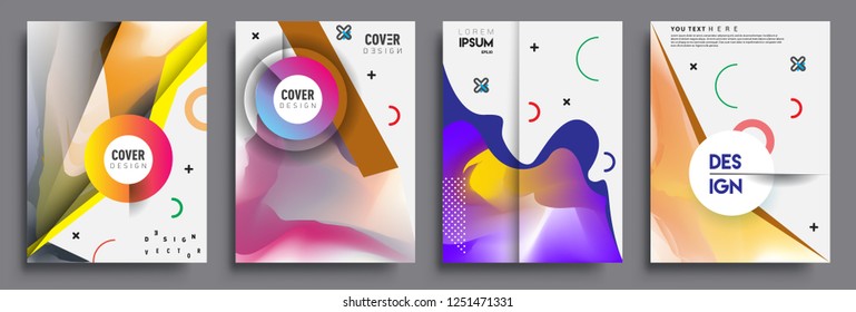 Modern abstract covers set. Cool gradient shapes composition, vector covers design.