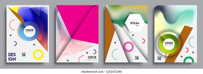 Modern abstract covers set. Cool gradient shapes composition, vector covers design.