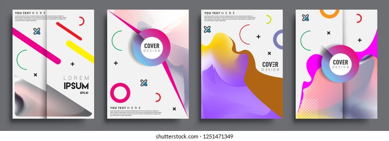 Modern abstract covers set. Cool gradient shapes composition, vector covers design.