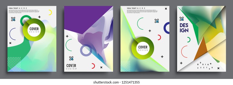 Modern abstract covers set. Cool gradient shapes composition, vector covers design.