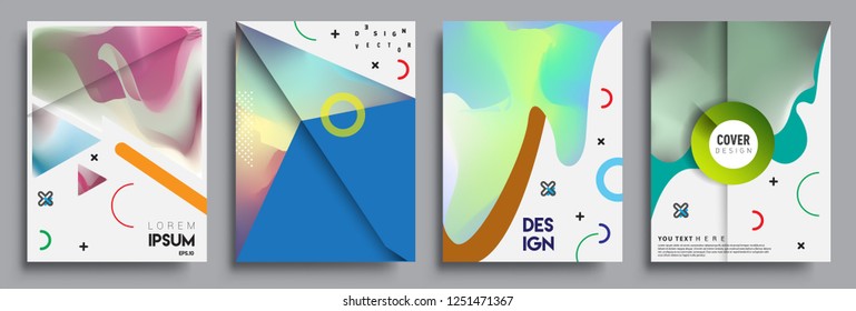 Modern abstract covers set. Cool gradient shapes composition, vector covers design.