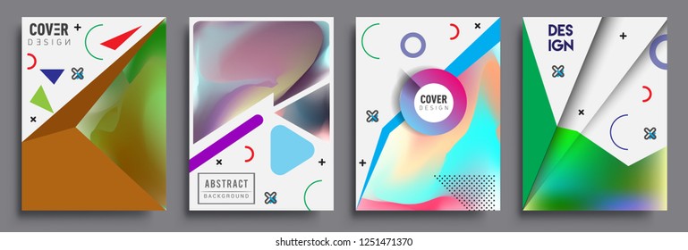 Modern abstract covers set. Cool gradient shapes composition, vector covers design.