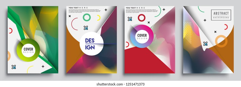 Modern abstract covers set. Cool gradient shapes composition, vector covers design.