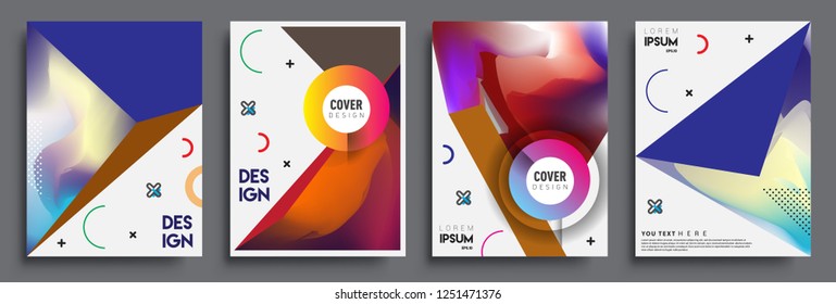 Modern abstract covers set. Cool gradient shapes composition, vector covers design.