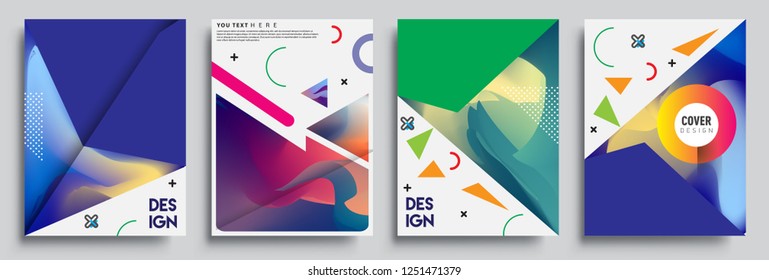 Modern abstract covers set. Cool gradient shapes composition, vector covers design.