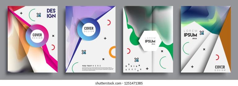 Modern abstract covers set. Cool gradient shapes composition, vector covers design.