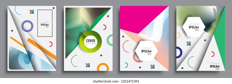 Modern abstract covers set. Cool gradient shapes composition, vector covers design.