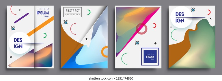 Modern abstract covers set. Cool gradient shapes composition, vector covers design.