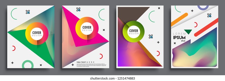 Modern abstract covers set. Cool gradient shapes composition, vector covers design.