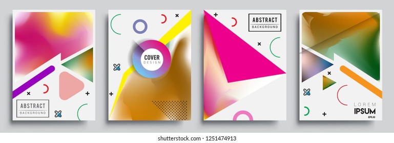 Modern abstract covers set. Cool gradient shapes composition, vector covers design.