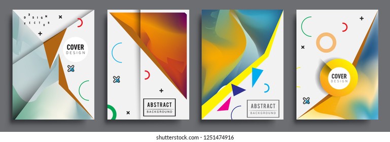 Modern abstract covers set. Cool gradient shapes composition, vector covers design.