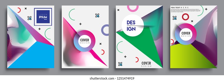 Modern abstract covers set. Cool gradient shapes composition, vector covers design.