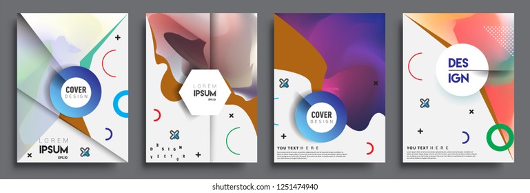 Modern abstract covers set. Cool gradient shapes composition, vector covers design.