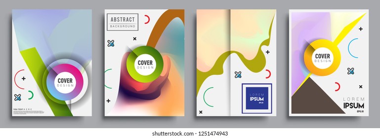 Modern abstract covers set. Cool gradient shapes composition, vector covers design.