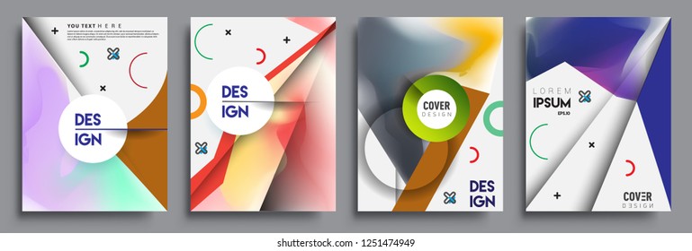 Modern abstract covers set. Cool gradient shapes composition, vector covers design.