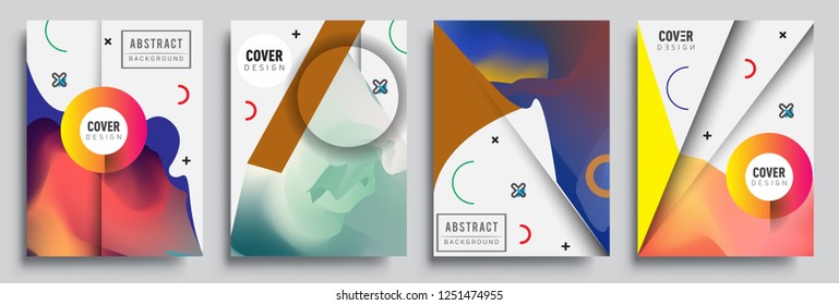 Modern abstract covers set. Cool gradient shapes composition, vector covers design.