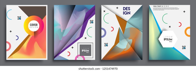 Modern abstract covers set. Cool gradient shapes composition, vector covers design.