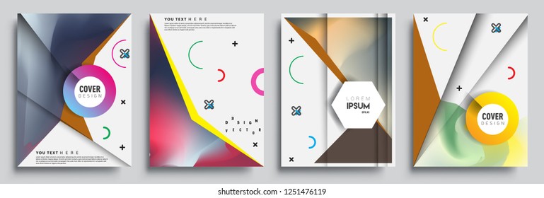 Modern abstract covers set. Cool gradient shapes composition, vector covers design.
