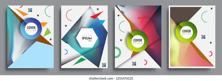 Modern abstract covers set. Cool gradient shapes composition, vector covers design.
