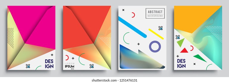 Modern abstract covers set. Cool gradient shapes composition, vector covers design.
