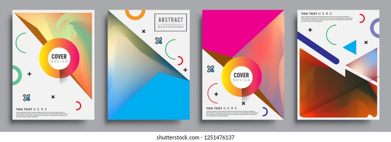 Modern abstract covers set. Cool gradient shapes composition, vector covers design.
