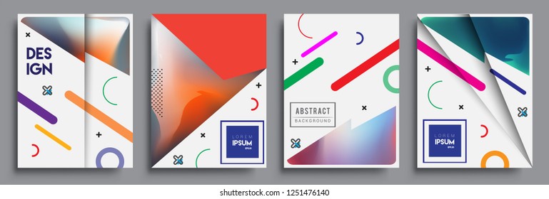 Modern abstract covers set. Cool gradient shapes composition, vector covers design.
