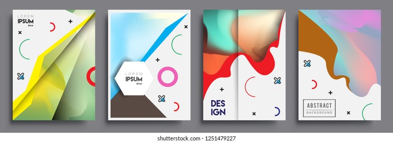 Modern abstract covers set. Cool gradient shapes composition, vector covers design.
