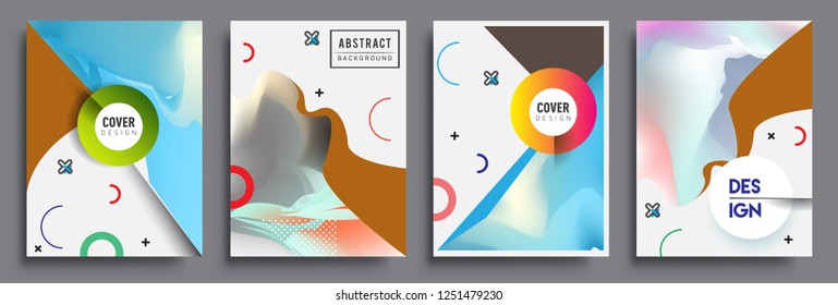 Modern abstract covers set. Cool gradient shapes composition, vector covers design.
