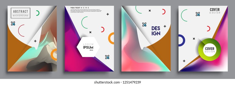 Modern abstract covers set. Cool gradient shapes composition, vector covers design.
