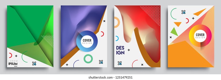 Modern abstract covers set. Cool gradient shapes composition, vector covers design.
