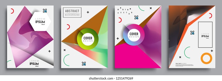 Modern abstract covers set. Cool gradient shapes composition, vector covers design.
