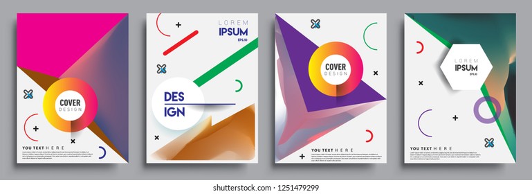 Modern abstract covers set. Cool gradient shapes composition, vector covers design.
