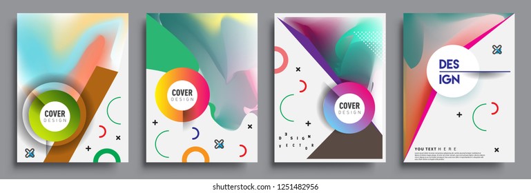 Modern abstract covers set. Cool gradient shapes composition, vector covers design.