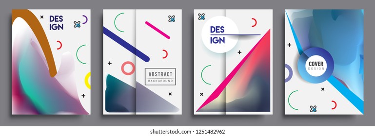 Modern abstract covers set. Cool gradient shapes composition, vector covers design.